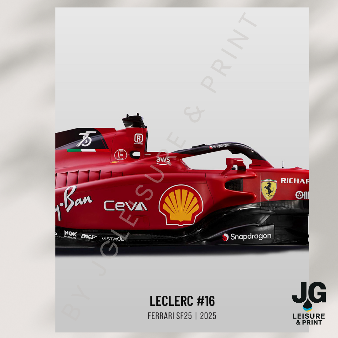 Ferrari F1 Car Poster: Set of 3 Leclerc Hamilton