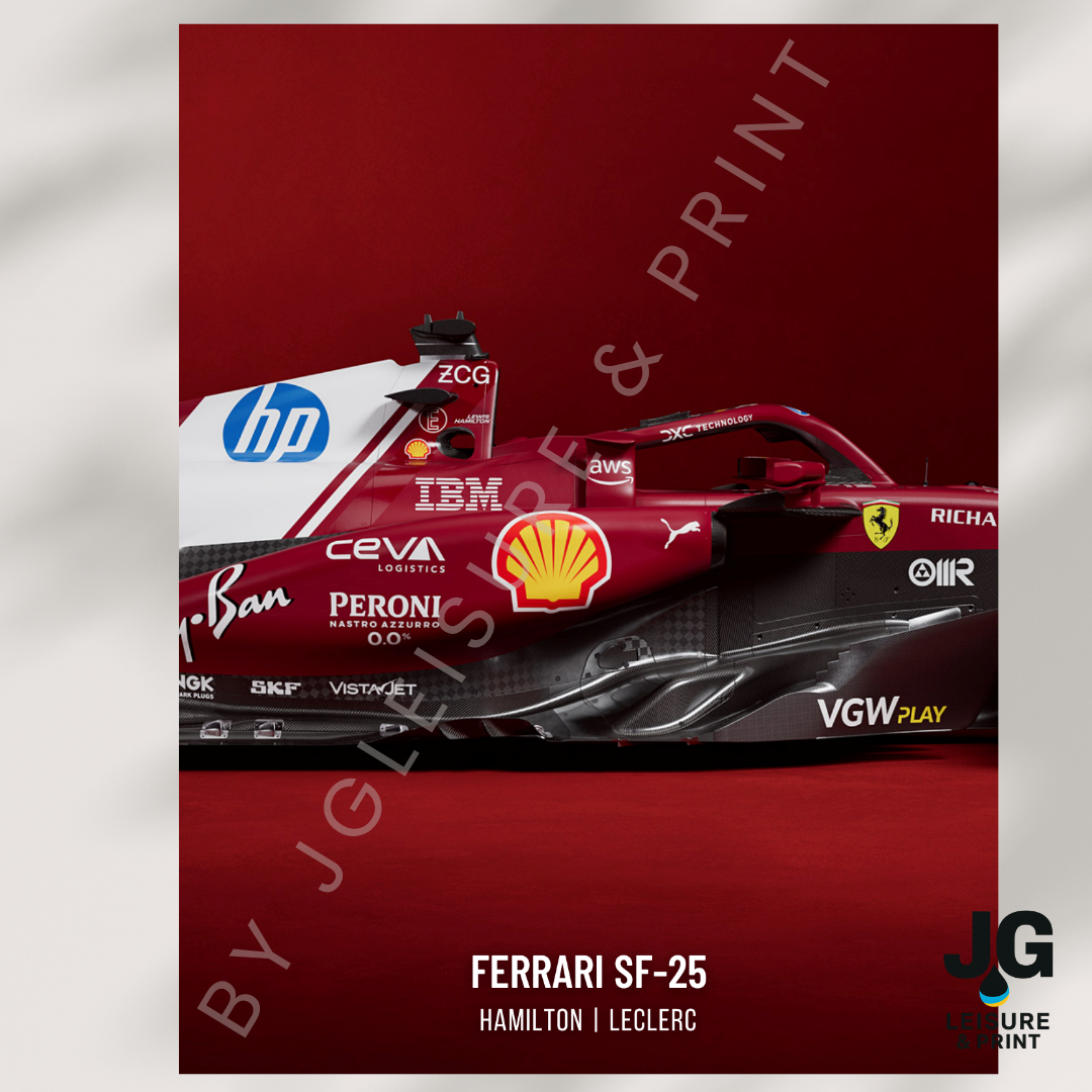 Ferrari F1 Car Poster: Set of 3 Leclerc Hamilton 2025