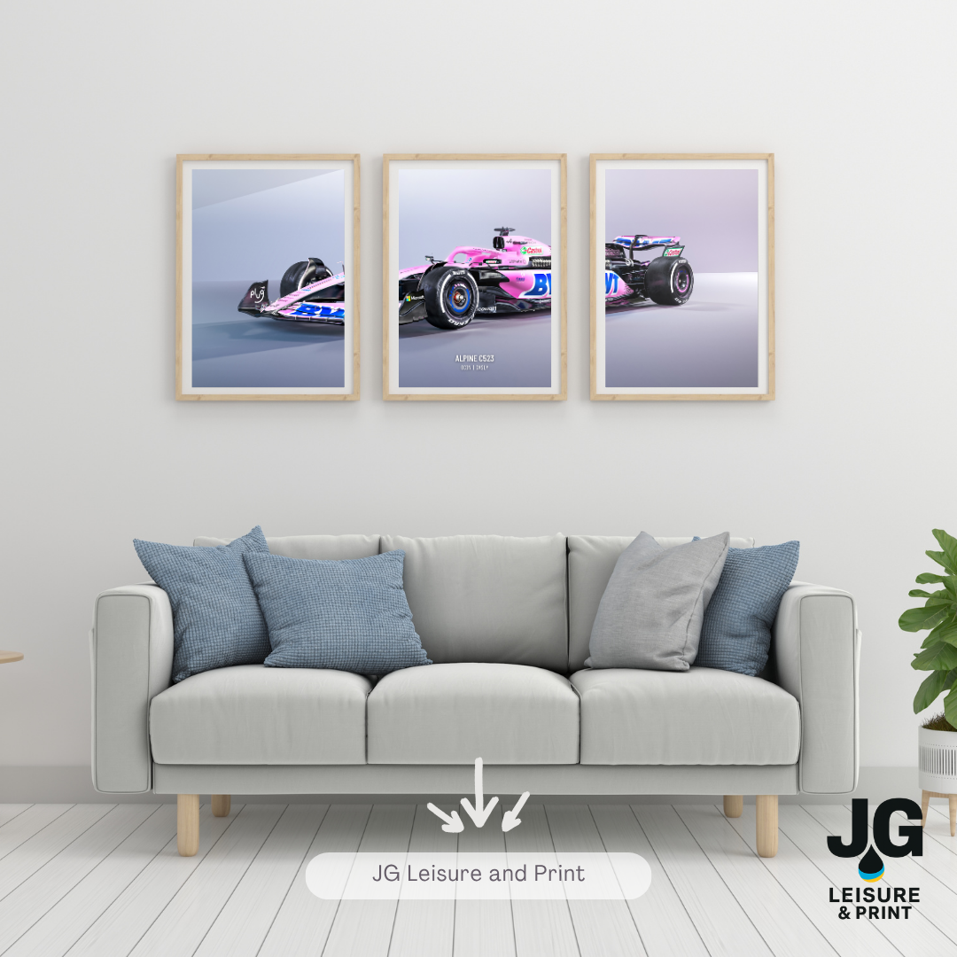 Alpine F1 Car Poster: Set of 3 Ocon Gasley