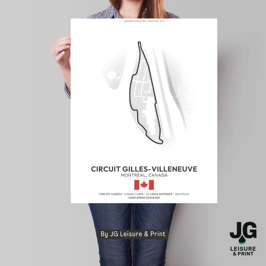 Giles-Villeneuve Canada Light Tracks Poster - Wall Art - A4 to A1