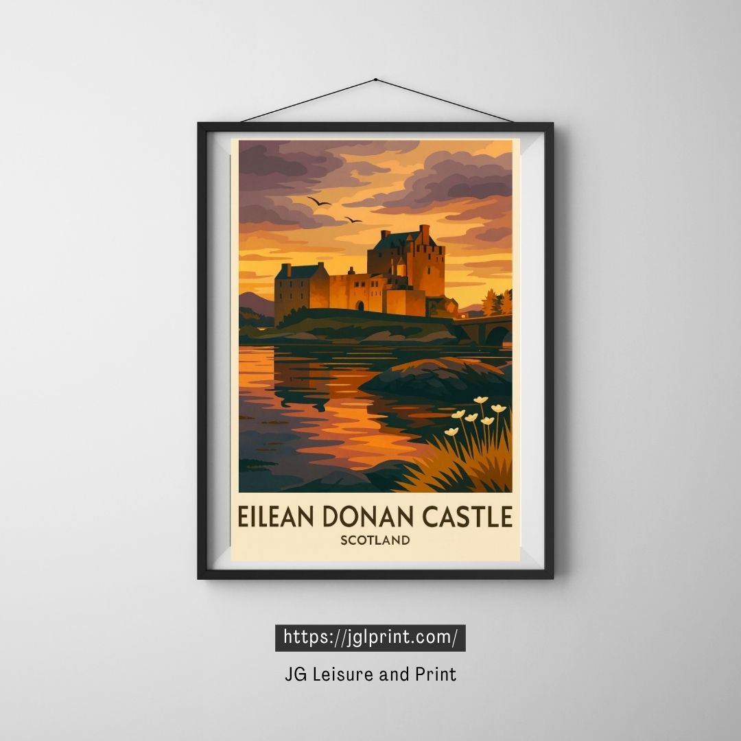 Eilean Donan Castle Scotland Travel Poster Print | Wall Art |