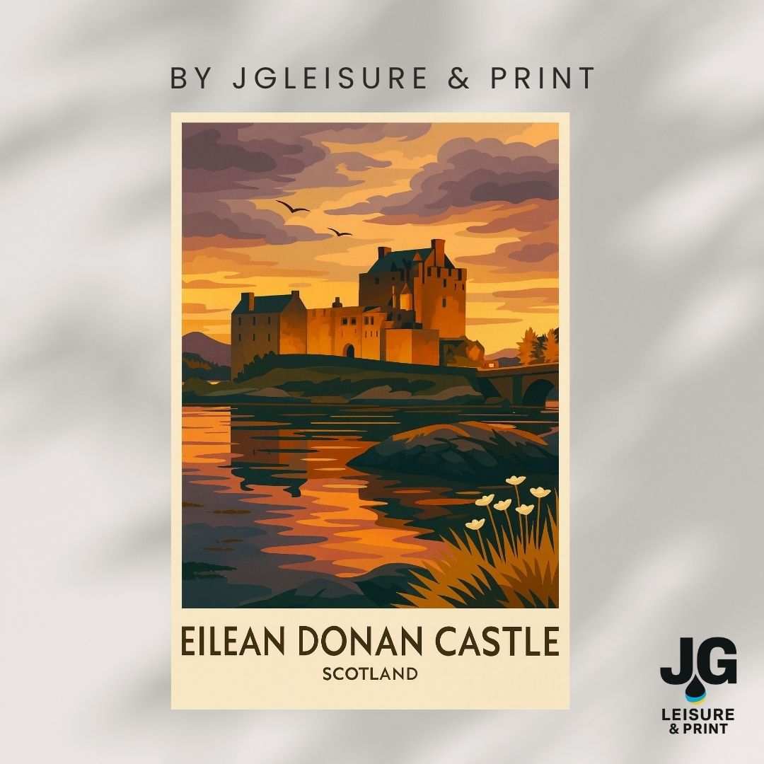 Eilean Donan Castle Scotland Travel Poster Print | Wall Art |