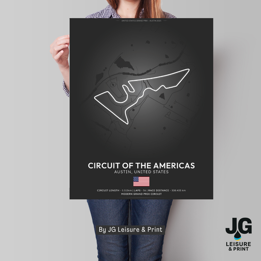 Circuit of the Americas Dark Tracks Poster - Wall Art - A4 to A1