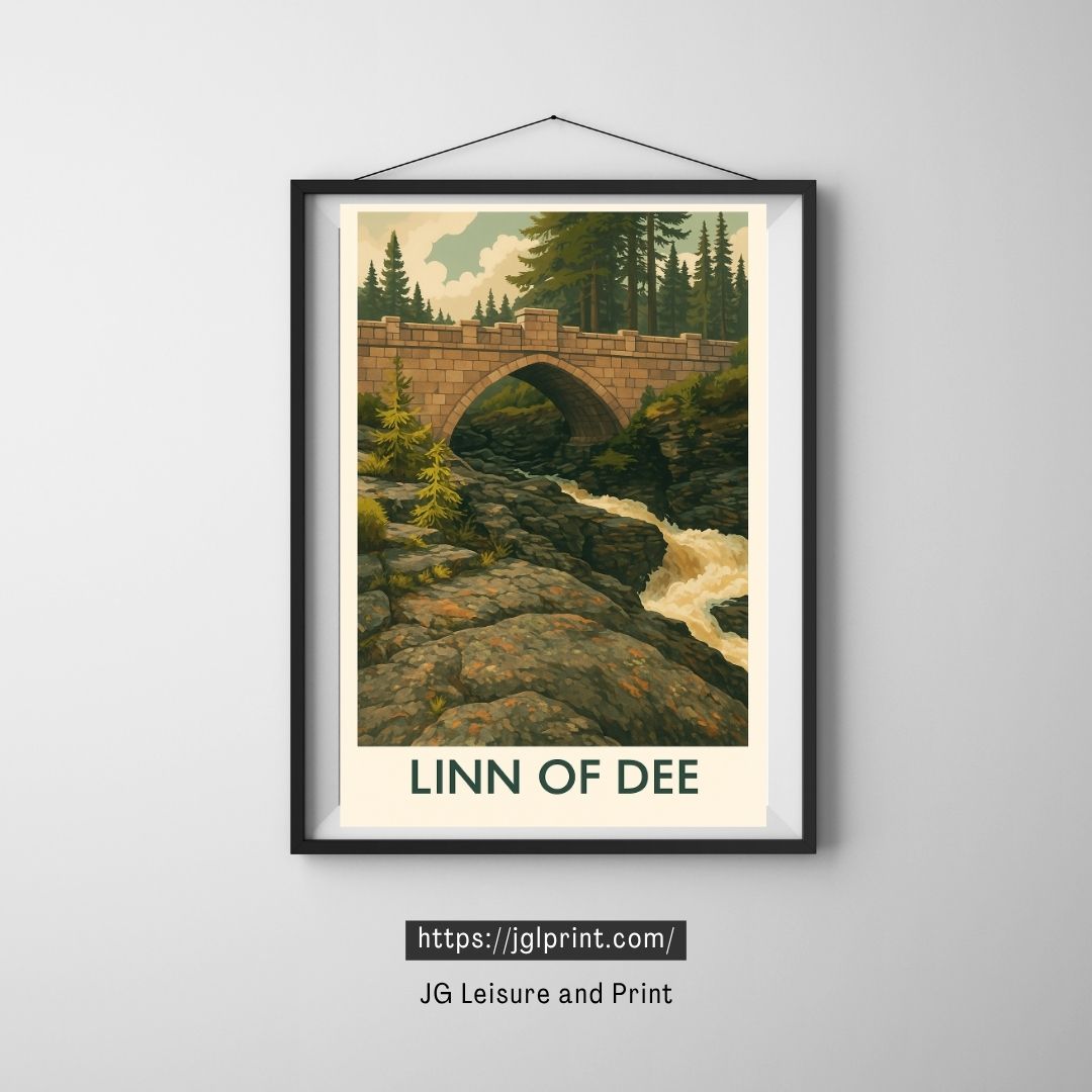Linn of Dee Scotland Travel Poster Print | Wall Art | Royal Deeside