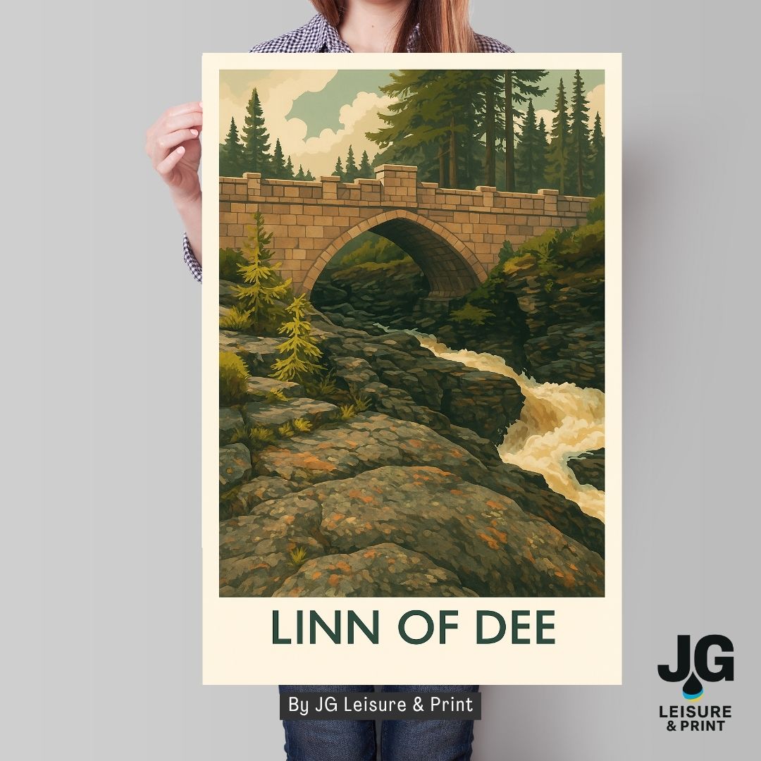 Linn of Dee Scotland Travel Poster Print | Wall Art | Royal Deeside