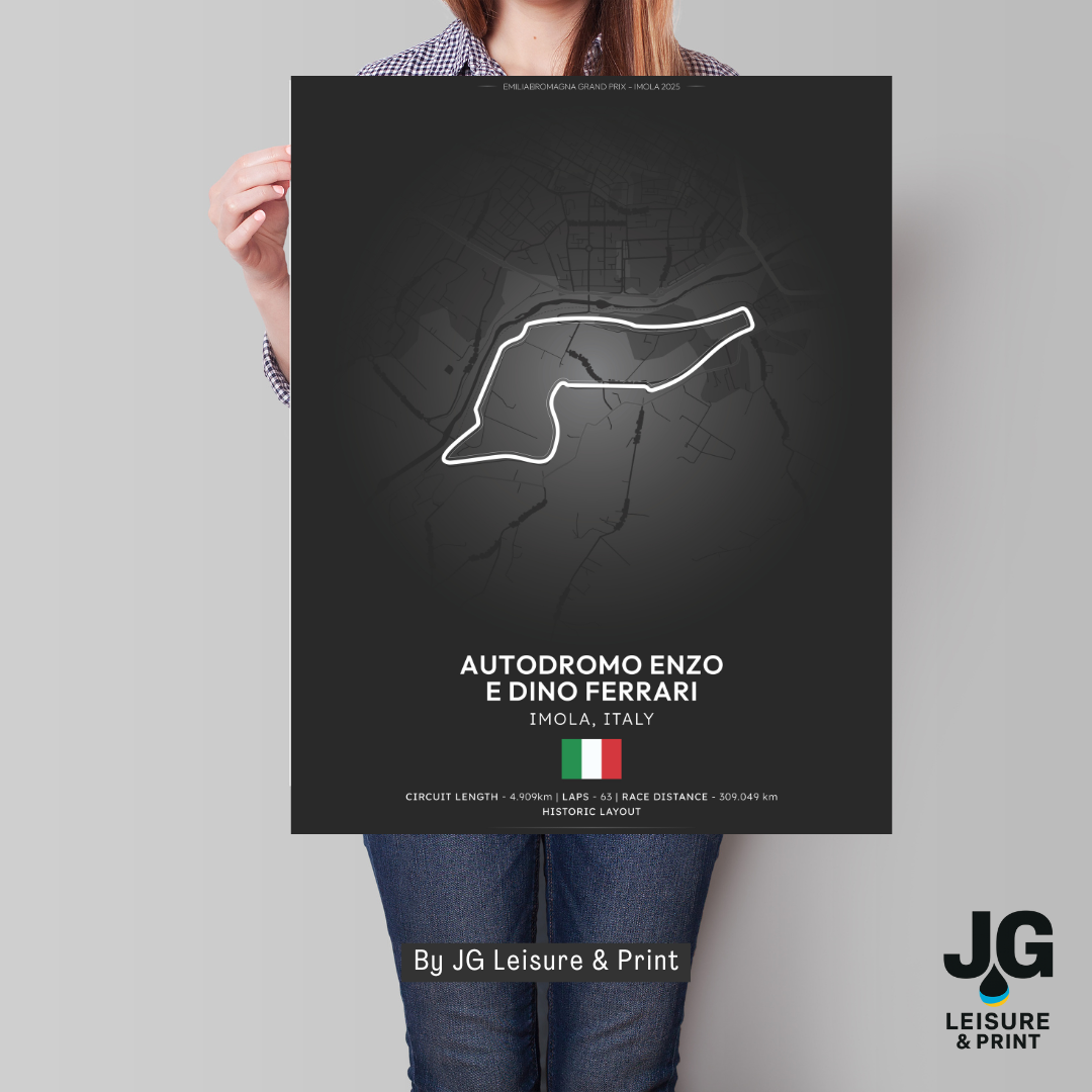 Imola Dark Tracks Poster - Wall Art - A4 to A1