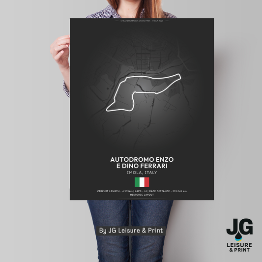 Imola Dark Tracks Poster - Wall Art - A4 to A1