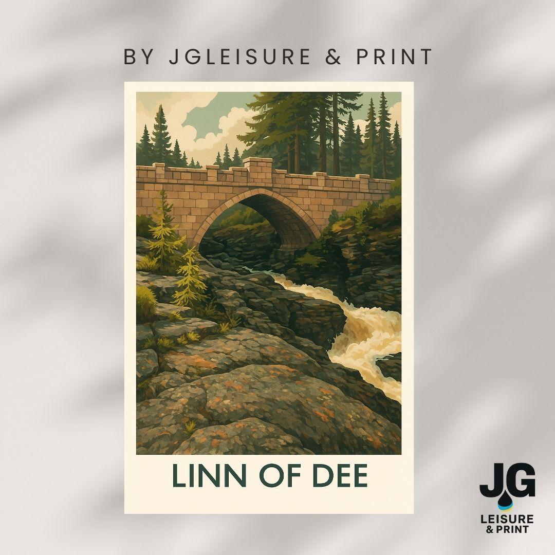 Linn of Dee Scotland Travel Poster Print | Wall Art | Royal Deeside