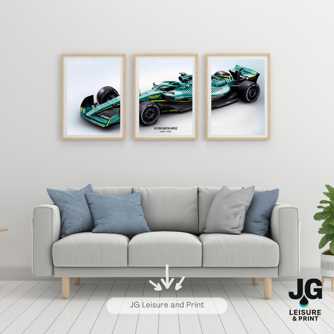 Aston Martin F1 Car Poster: Set of 3 Alonso and Stroll