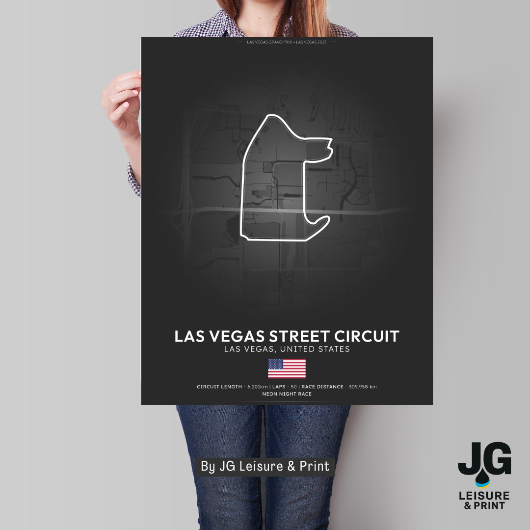 Las Vegas Tracks Poster - Wall Art - A4 to A1