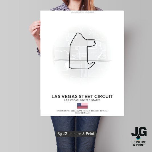 Las Vegas Tracks Poster - Wall Art - A4 to A1