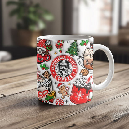 Christmas Hot Chocolate & Coffee Mug – Festive Holiday Cup