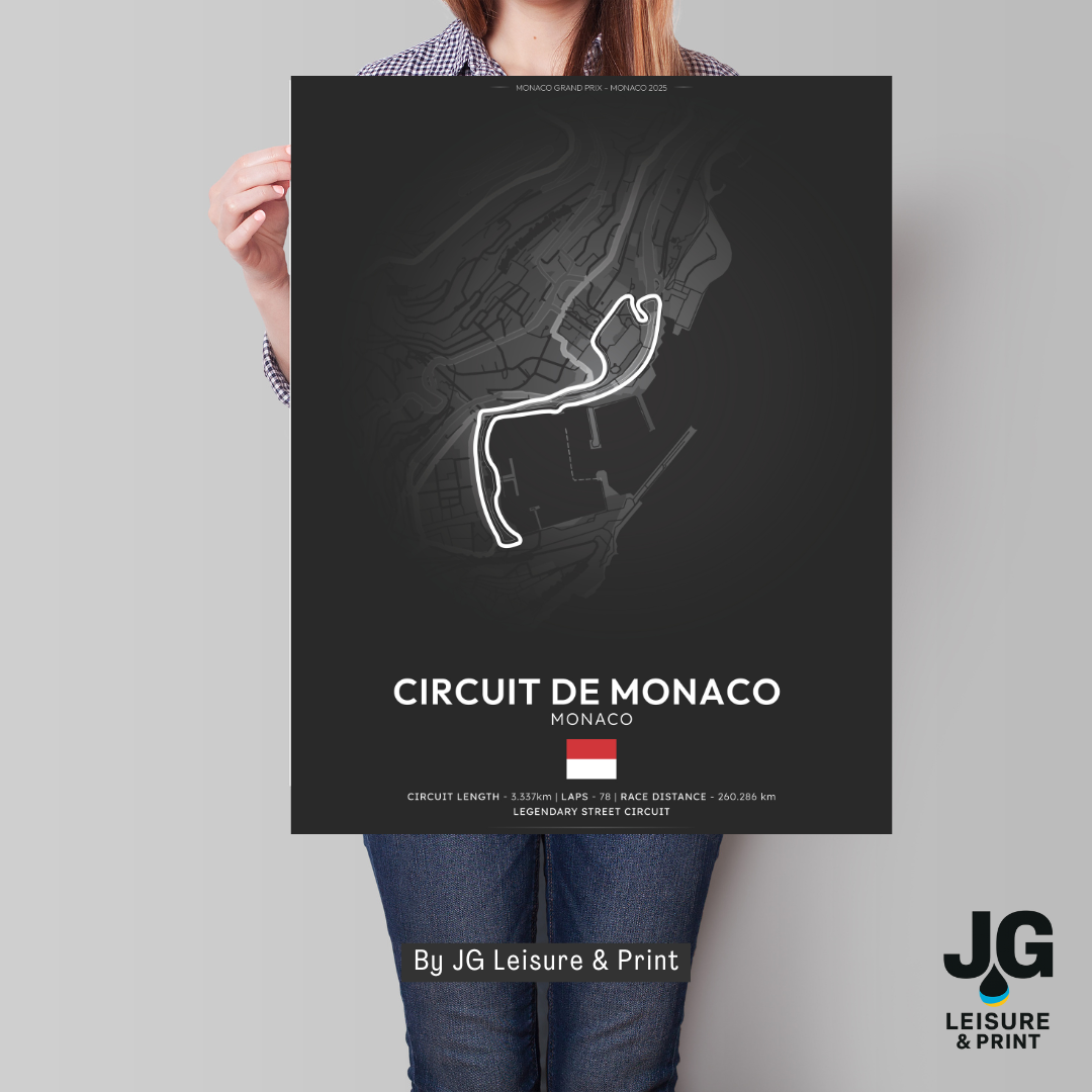 Monaco Tracks Poster - Wall Art - A4 to A1