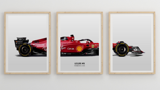 Ferrari F1 Car Poster: Set of 3 Leclerc Hamilton