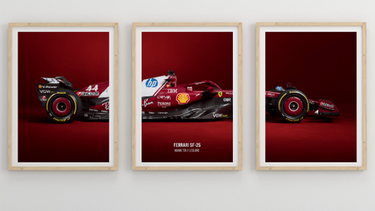 Ferrari F1 Car Poster: Set of 3 Leclerc Hamilton 2025