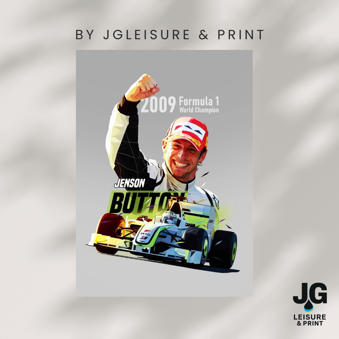 Jenson Button Poster Wall Art A1-A5