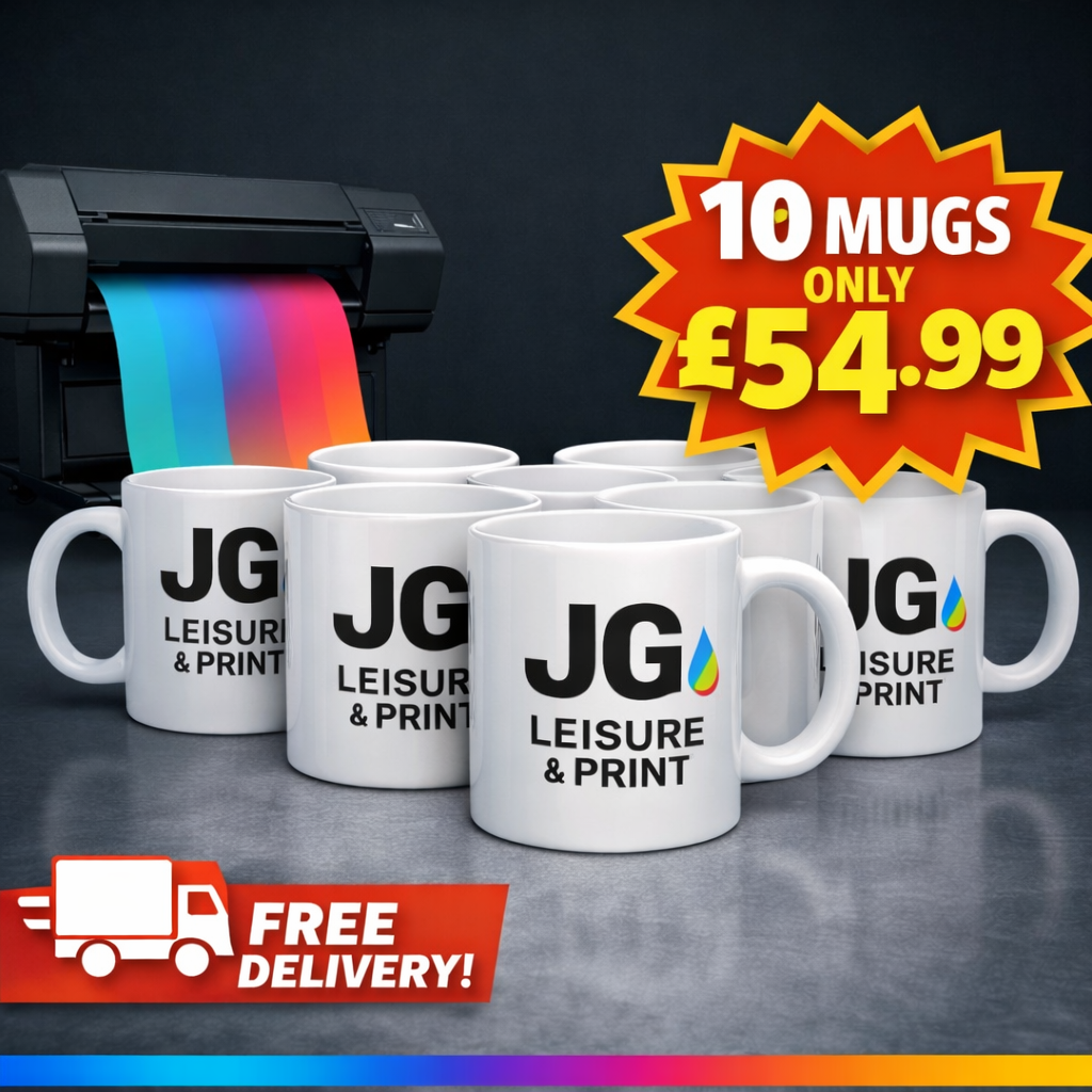 10 Custom Logo Mugs Personalised Company Branded Coffee Cups Bulk Printed Mugs Free Delivery