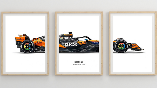 McLaren F1 Car Poster: Set of 3 Norris Piastri