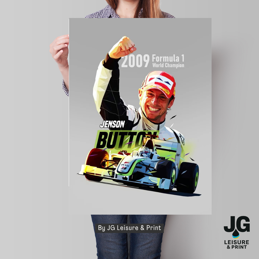 Jenson Button Poster Wall Art A1-A5