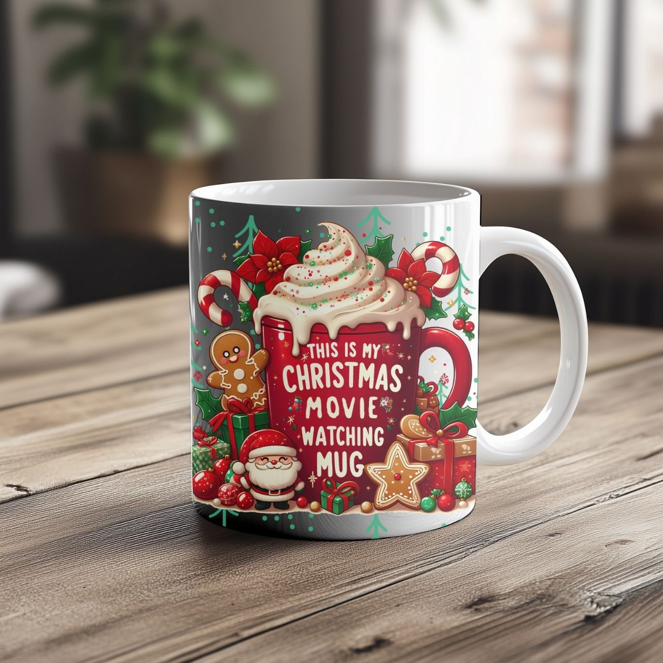 Christmas Hot Chocolate & Coffee Mug – Festive Holiday Cup