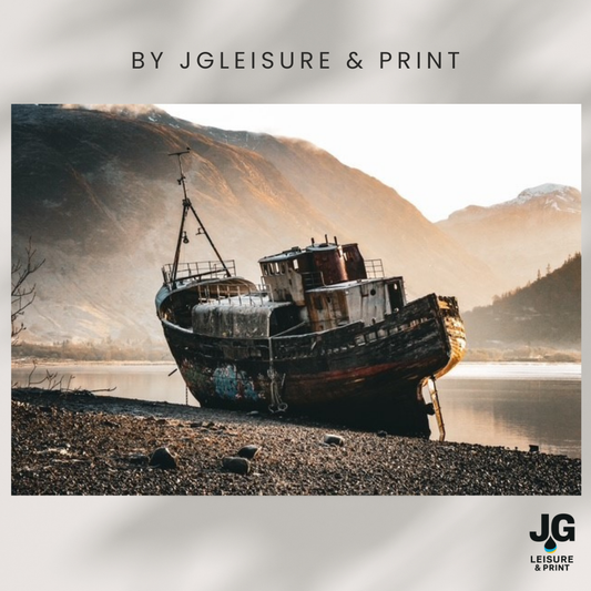 Fort William Shipwreck Scotland Poster Print Scottish Highlands Landscape Wall Art Mountains