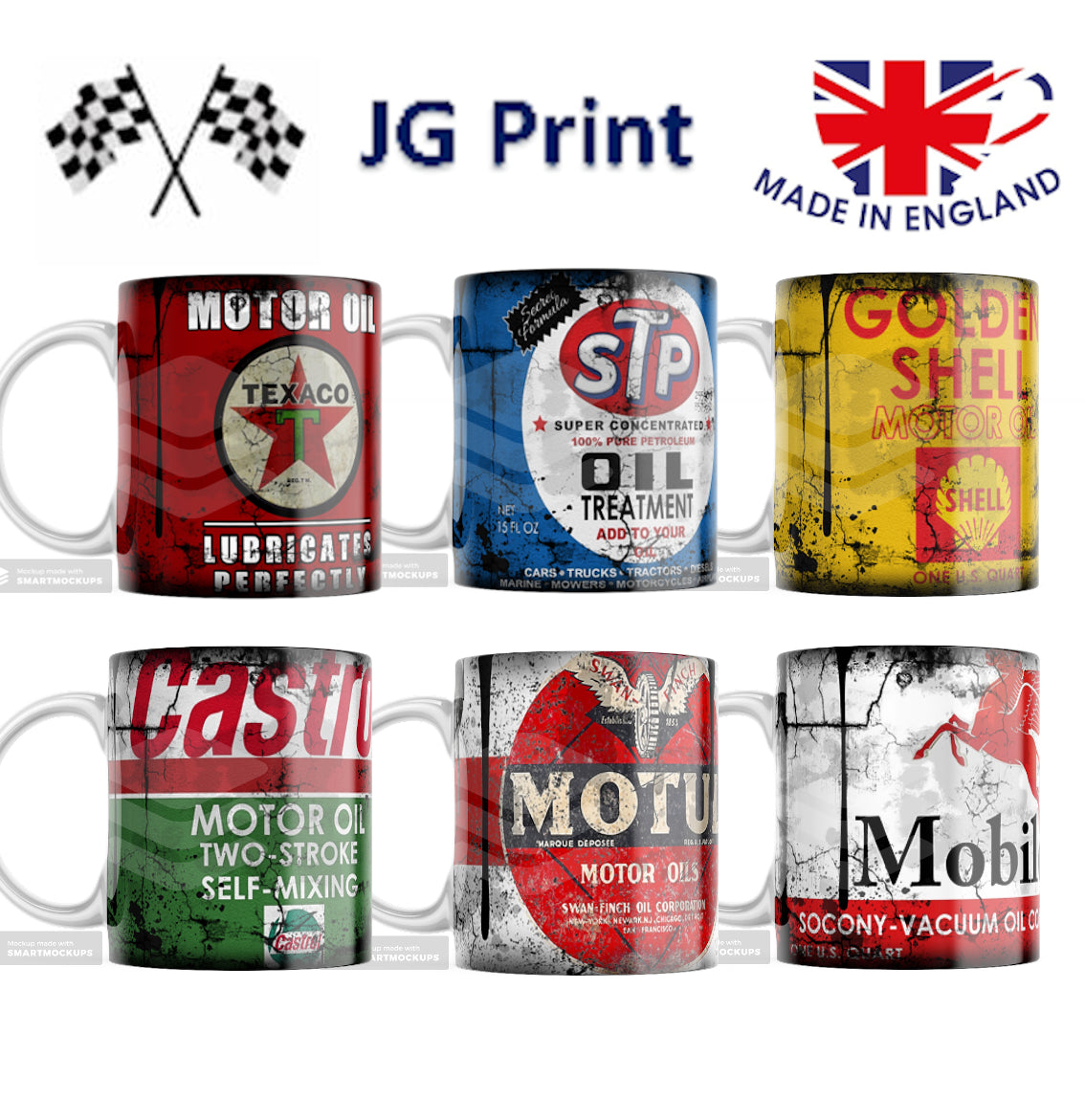6 Pack Retro Oil Can Mug Collection –