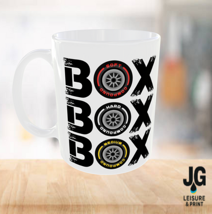 Box Box Box Formula One Mug – Racing Fan Gift | F1 Coffee Cup |