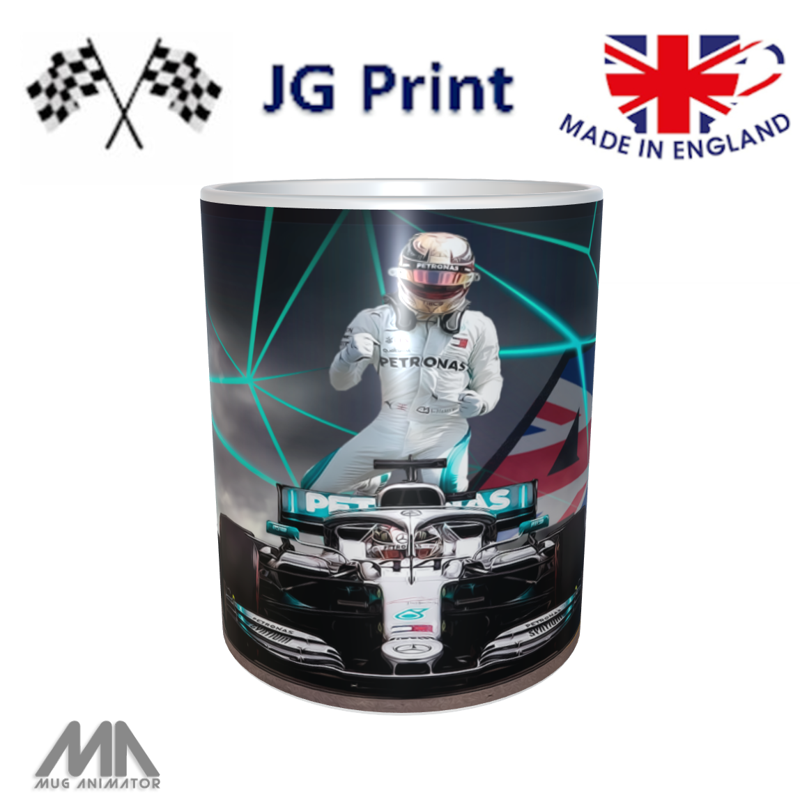 Lewis Hamilton Formula One Mug – Racing Fan Gift | F1 Coffee Cup |