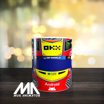 Oscar Piastri helmet inspired Formula One Mug – Racing Fan Gift | McLaren