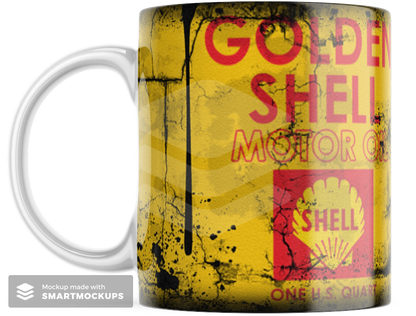 4 Pack Retro Oil Can Mug Collection – Shell Gulf Castrol Michelin