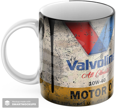 4 Pack Retro Oil Can Mug Collection – STP Mobil Valvoline Pernalube